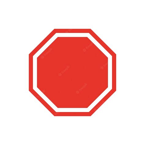 Premium Vector | Blank warning sign red octagon with a white line for ...