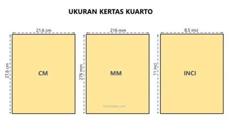 Ukuran Kertas Kuarto Dalam Cm Mm Inchi Dan Pixel Advernesia - Riset