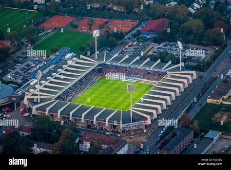 Aerial view, rewirpowerSTADION Bochum VfL Bochum against 1.FC Nürnberg, Bundesliga stadium ...