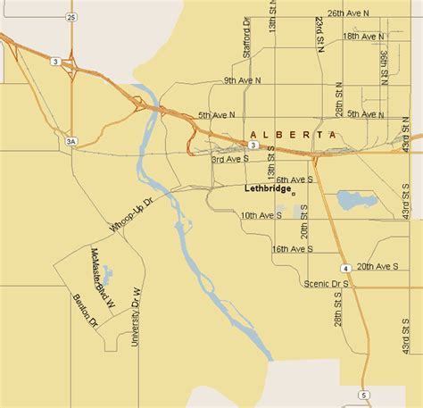 Lethbridge Map (Region), Alberta - Listings Canada