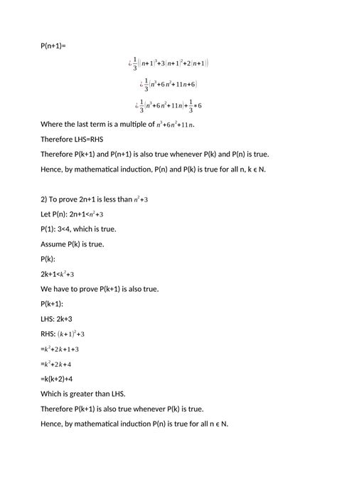 Mathematical Induction Examples and Solutions | Desklib