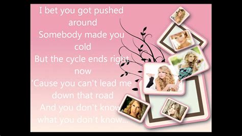 Taylor Swift mean - lyrics on screen - YouTube