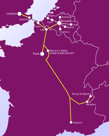 Eurostar Train Route Map