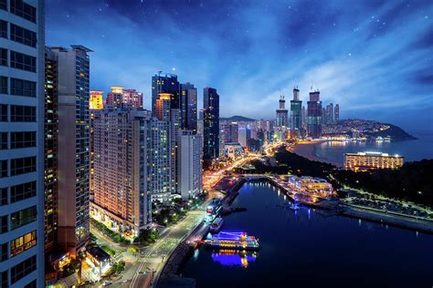 Busan beach view from roof top of hotel in Busan city Photograph by ...