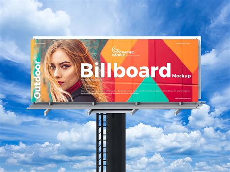 Free Sky Outdoor Billboard Mockup (PSD)