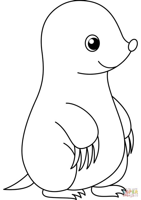 Cute Mole coloring page | Free Printable Coloring Pages