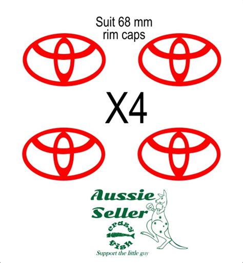 Toyota logo vinyl decals FOUR (4) suit 68 mm centre caps choose your ...