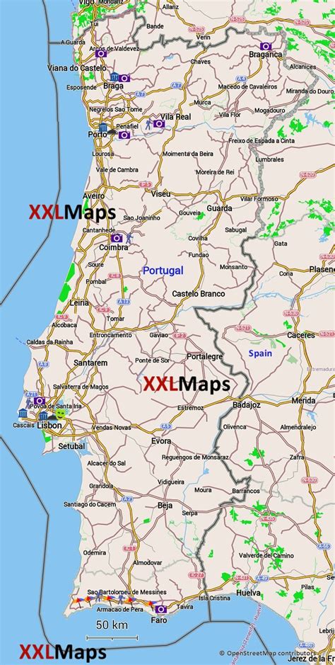 Mapa turístico de Portugal - download gratuito para smartphones, tablets e sites