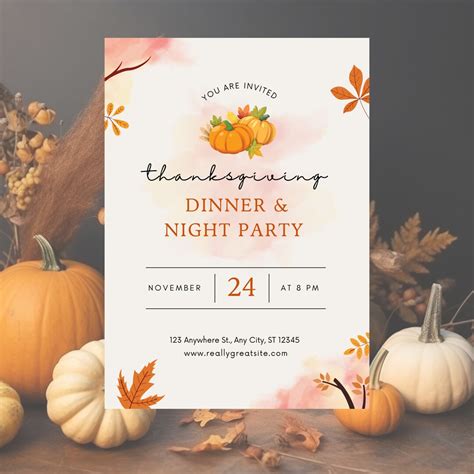 Editable Thanksgiving Dinner Invitation, Let's Give Thanks Invitation ...