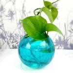 Buy Bs Amor Blue Glass Vase Glass Flower Vase Pot Round Vase Handmade 4X4 inch Online at Best ...