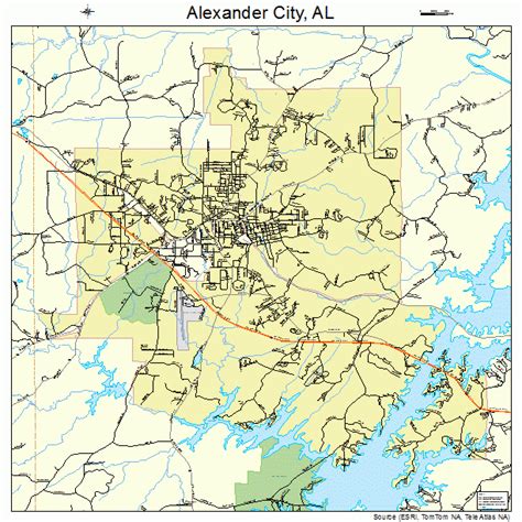 Alexander City Alabama Street Map 0101132