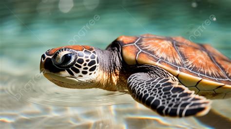 Cute Baby Sea Turtles In The Water