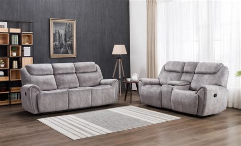 Gray Velvet Fabric Reclining Sofa & Loveseat Set Contemporary Global United 5008 - Walmart.com ...