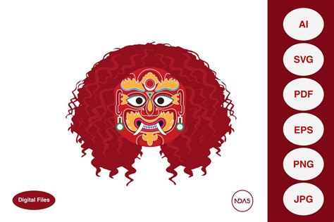 Lakhe Mask Vector File | Creative Market