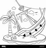 Shipwreck Coloring Page sketch template