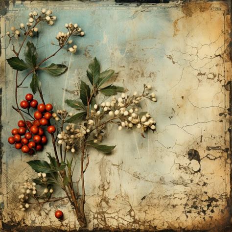 Christmas Berries Mixed Media Art Free Stock Photo - Public Domain Pictures