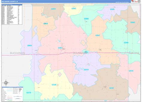 Delaware County, IA Wall Map Color Cast Style by MarketMAPS - MapSales