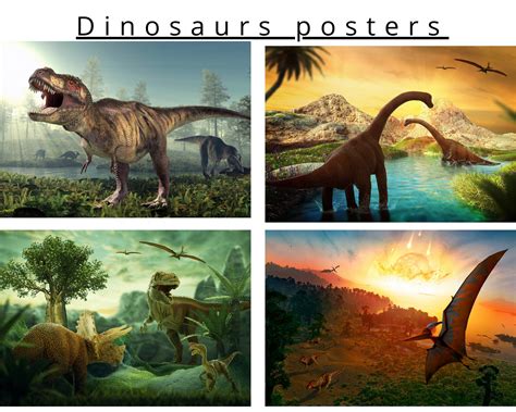 Dinosaurs Posters Print Dinosaurs Wall Art Colorful Kids | Etsy | Dinosaur posters, Dinosaur ...