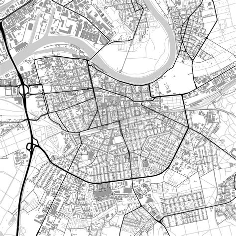 Offenbach am Main, Germany, vector map with buildings - HEBSTREITS ...