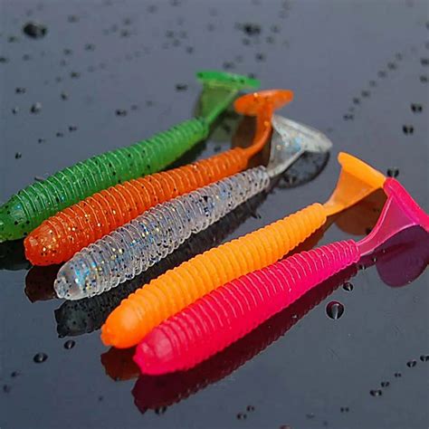 Random Color 10 PCs Artificial Maggot Worm Fishing Lure Soft Bait Freshwater Lure pesca ...