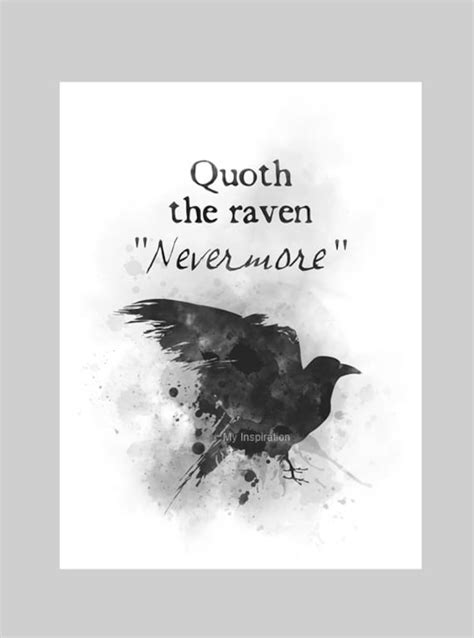 Nevermore Edgar Allan Poe Halloween wall art inspired by The Raven Digital Prints Art ...