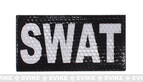 Reflective SWAT Patch - Black, Tactical Gear/Apparel, Patches - Evike ...