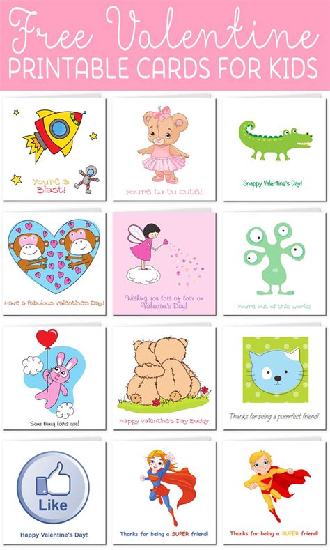 Printable Valentine Cards for Kids