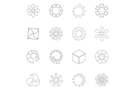 Download status icon set outline