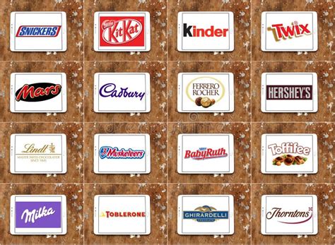 Top Famous Chocolate Brands and Logos Editorial Stock Photo - Image of ...