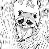 Curious raccoon Coloring Page Lulu Pages sketch template
