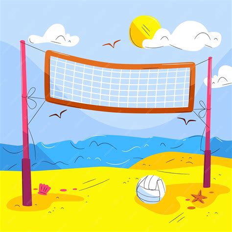 Free Vector | Hand drawn volleyball net illustration