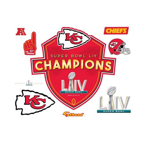 Kansas City Chiefs Fathead Super Bowl LIV Champions Logo Wall Decal