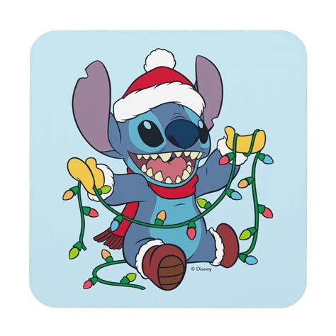 Stitch Christmas Lights Beverage Coaster | Zazzle.com | Cute christmas ...