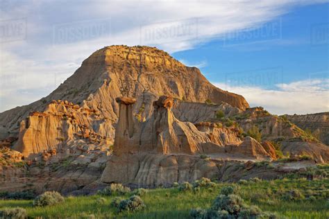 Badlands formations at Makoshika State Park in Glendive, Montana, USA ...