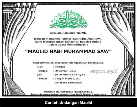 √ 5 Contoh Undangan Maulid Nabi Format Word Bisa Edit - ONPOS