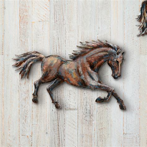 Running Horse 3-D Metal Wall Art III | Black Forest Decor