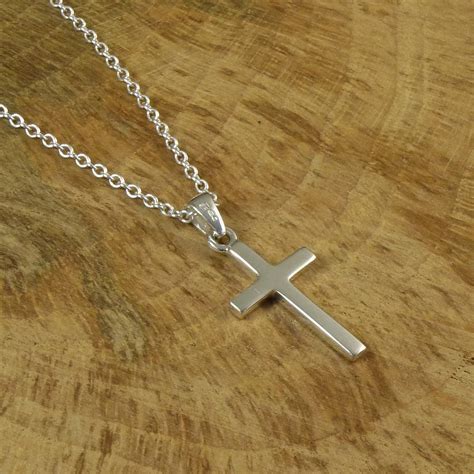 Personalised Sterling Silver Cross Necklace By Hersey Silversmiths