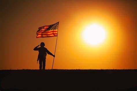 USA Soldier with flag saluting on | High-Quality Nature Stock Photos ...