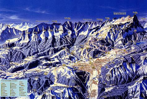 Large piste map of Garmisch-Partenkirchen, Zugspitze Ski Resort - 2000 ...