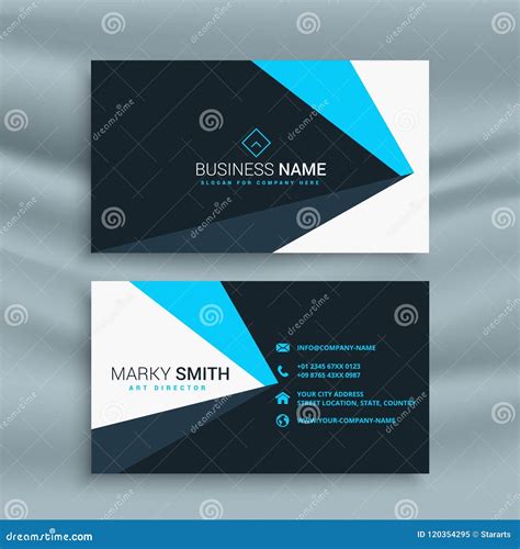 Elegant Blue Business Card Design Stock Vector - Illustration of branding, template: 120354295