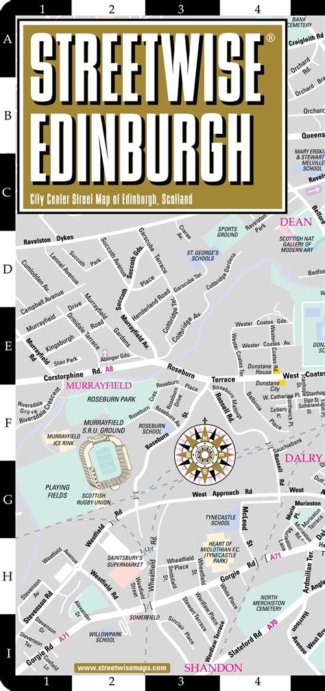 Streetwise edinburgh map - laminated city center street map of edinburgh, scotland ...