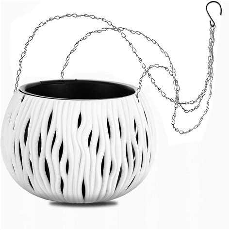 Buy seishin 11inch Hanging Basket with Drainer and Chain Dual Pots Design Self Watering Hanging ...