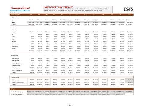 Business Expense Budget Excel | Templates at allbusinesstemplates.com