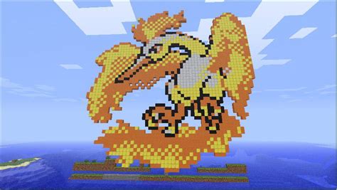 Moltres Pixel Art Minecraft Map