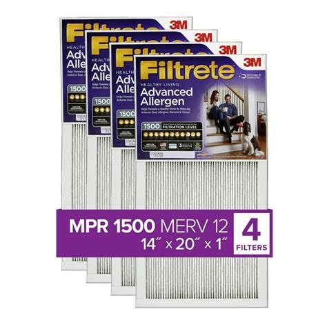 Filtrete 14x20x1, Healthy Living Advanced Allergen Reduction HVAC ...