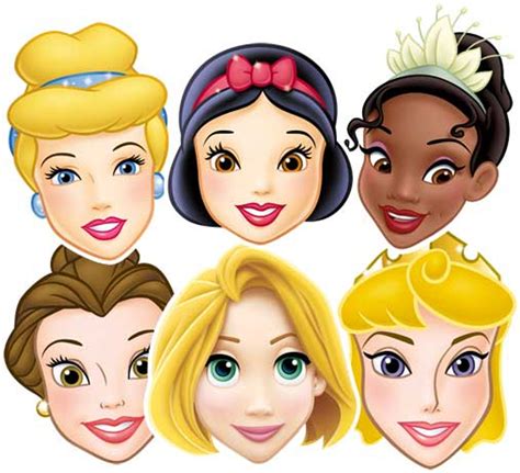 Disney Princess Face Mask Set Of 6 (Aurora, Tiana, Belle, Snow White, Ranpunzel and Cinderella ...