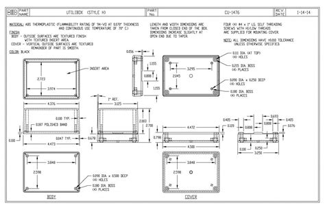 Utilibox Style H Plastic Utility Box CU-1476 - Bud Industries