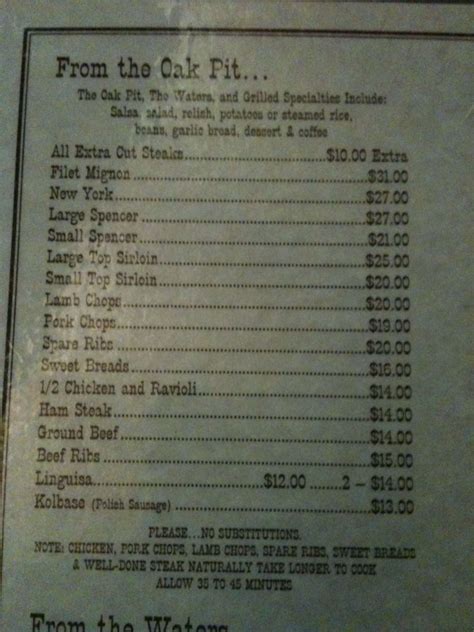 Menu at Jocko's pub & bar, Nipomo