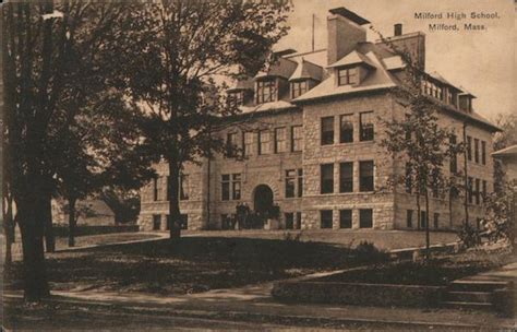 Milford High School Massachusetts Postcard