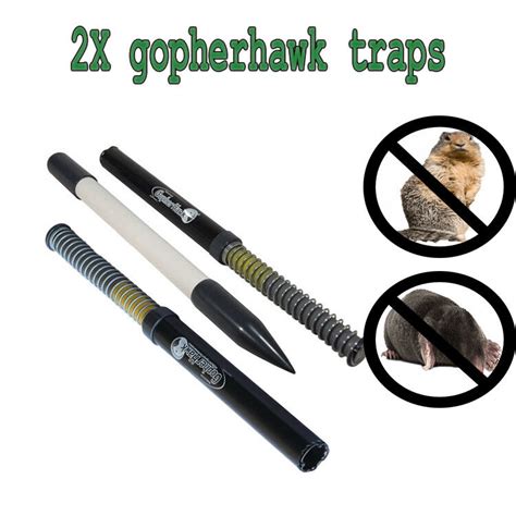 2* Gopher Hawk GH-TRP24 Spring Loaded Snare Style Gopher & Mole Trap organic USA